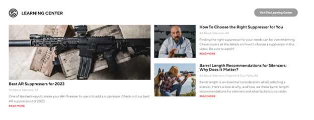 SilencerCo learning center
